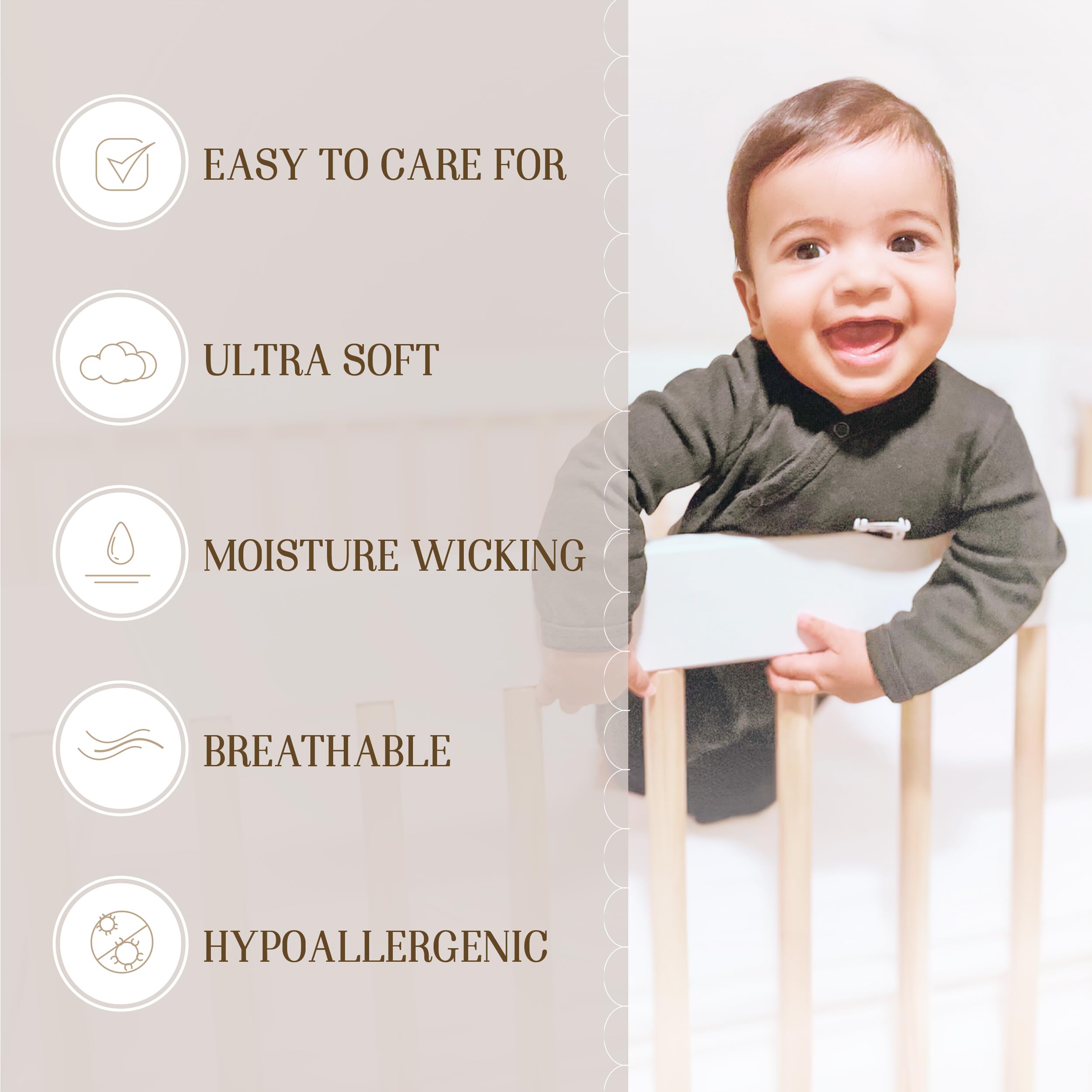 Bella Coterie bamboo crib sheet OEKO-TEX label signals chemical safety and peace of mind.