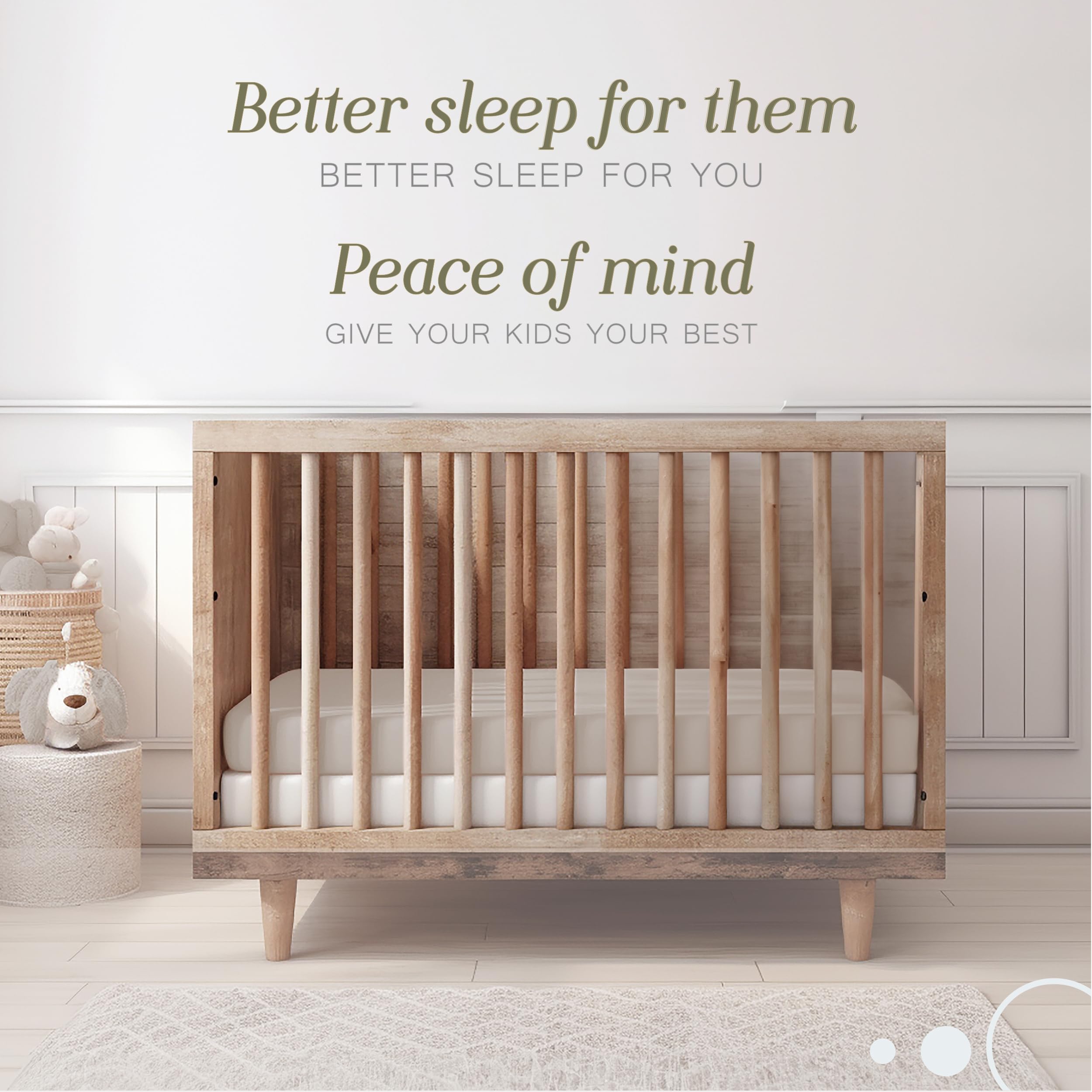 Bella Coterie bamboo crib sheet with stretch elastic edge ensures a snug, durable fit.