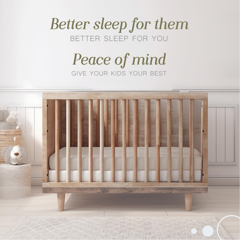 Bella Coterie bamboo crib sheet with stretch elastic edge ensures a snug, durable fit.