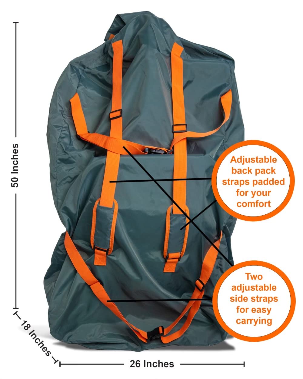 BC Extra Large Stroller Bag fits most strollers for versatile travel.