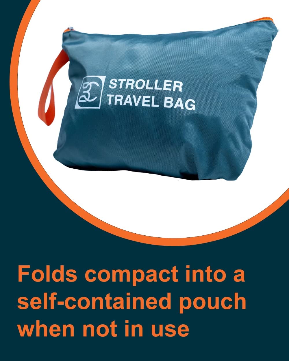 BC Extra Large Stroller Bag zipper access enables fast packing and retrieval.