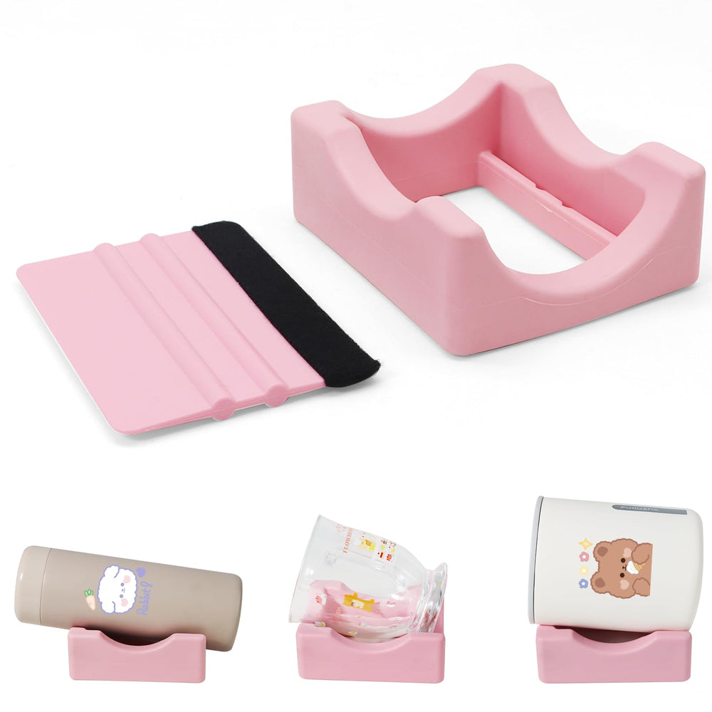 Bcautay Silicone Cup Cradle pink side view showing anti-slip stability for various cups
