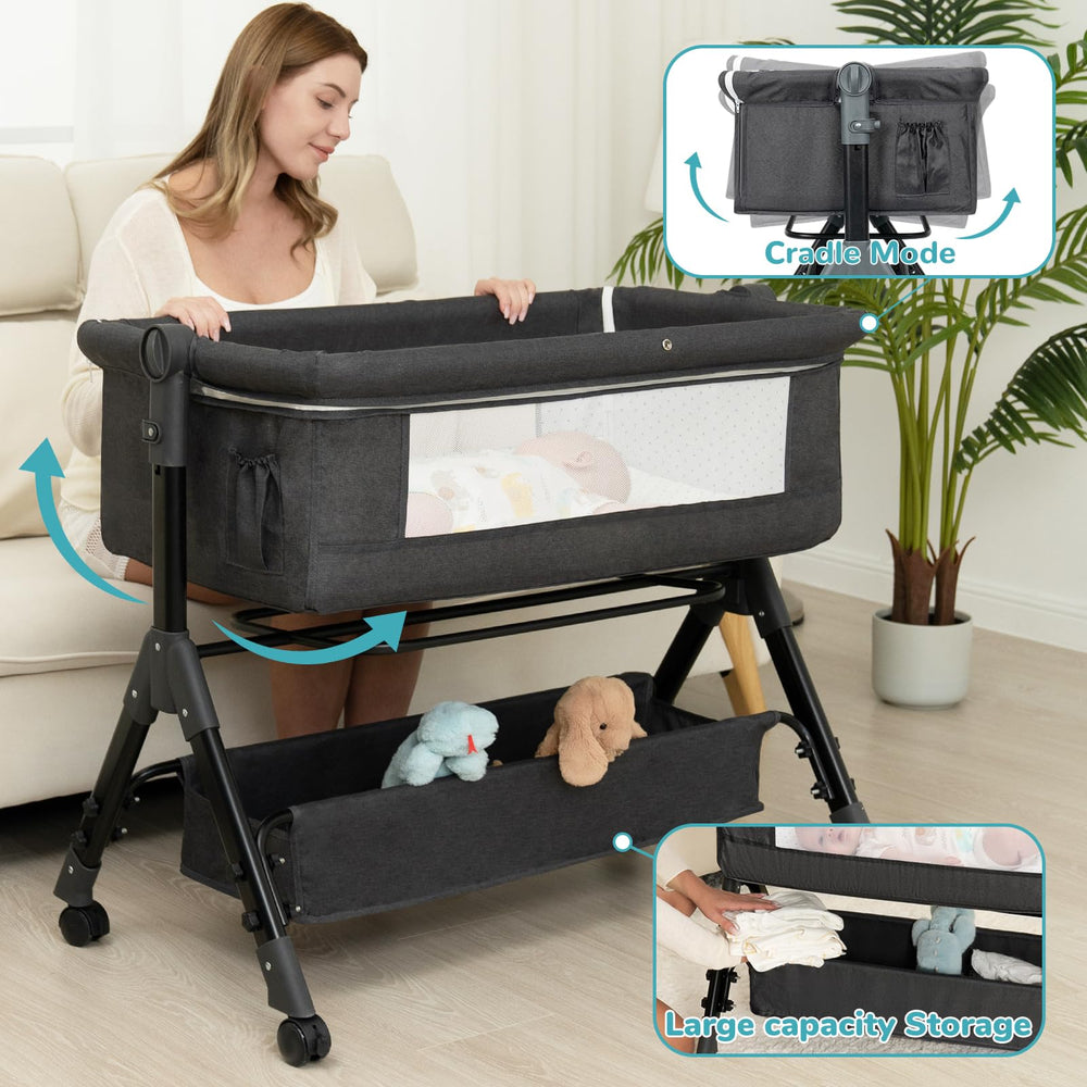 BCOL Bedside Bassinet in bedside-sleeper setup for easy nighttime care