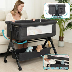 BCOL Bedside Bassinet in bedside-sleeper setup for easy nighttime care