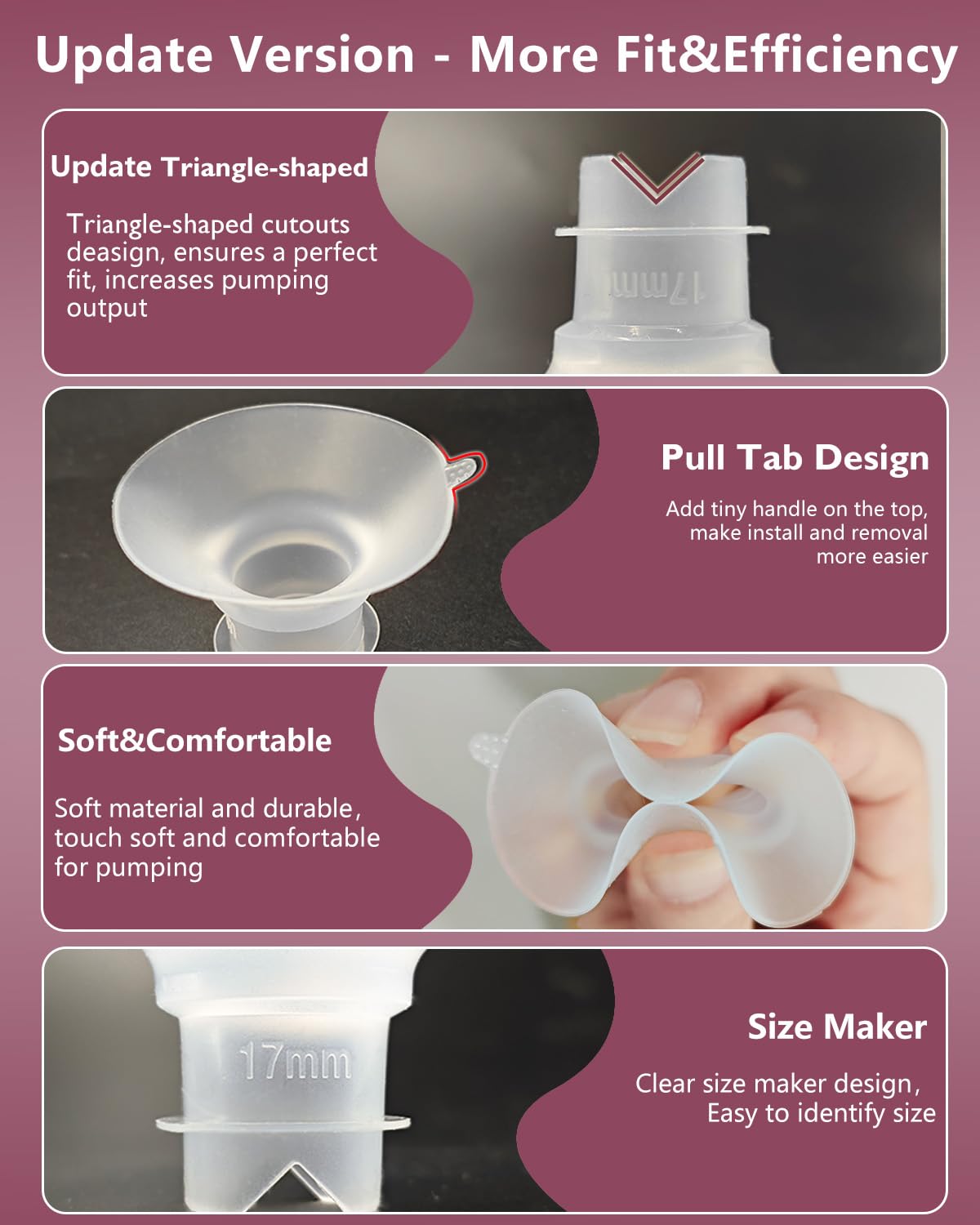 BDICOVE flange insert compatible with Medela/Spectra showing wide brand support