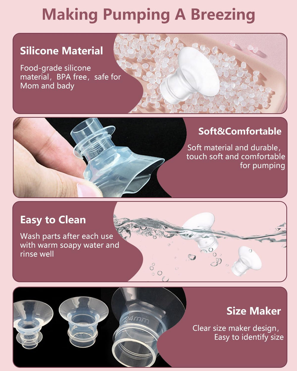 BDICOVE compatibility graphic with Momcozy and Spectra pumps enabling extended use.