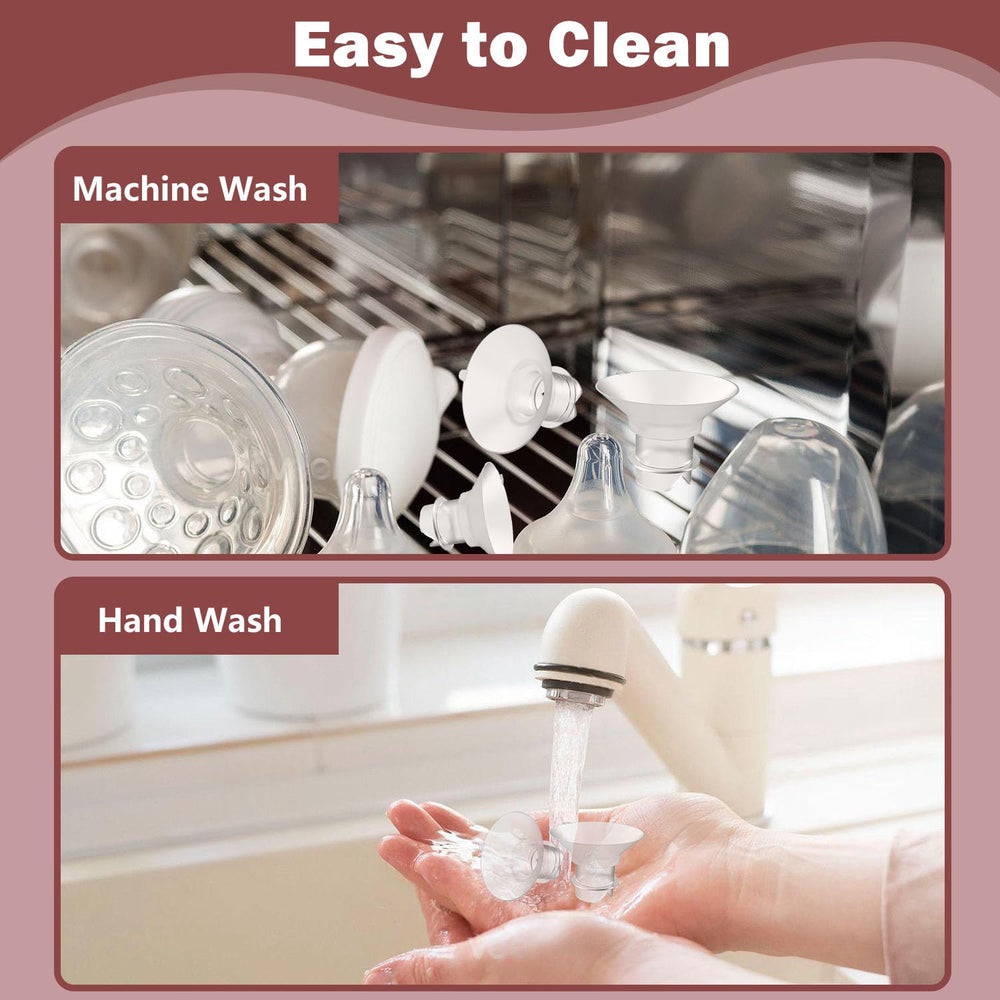 BDICOVE dishwasher-safe flange inserts simplify maintenance after pumping sessions.