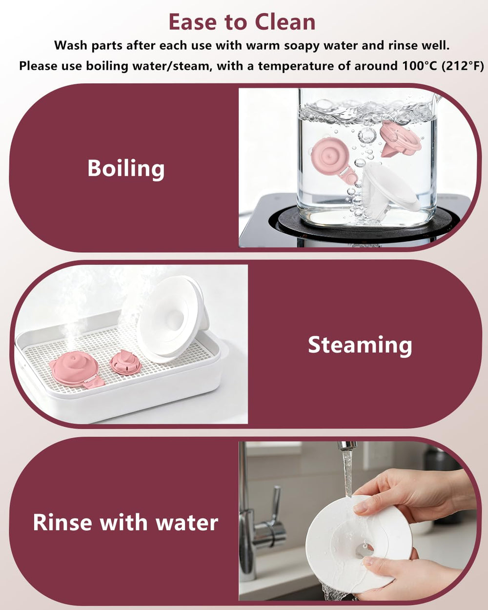 BDICOVE M9 easy-clean parts simplify after pumping cleanup