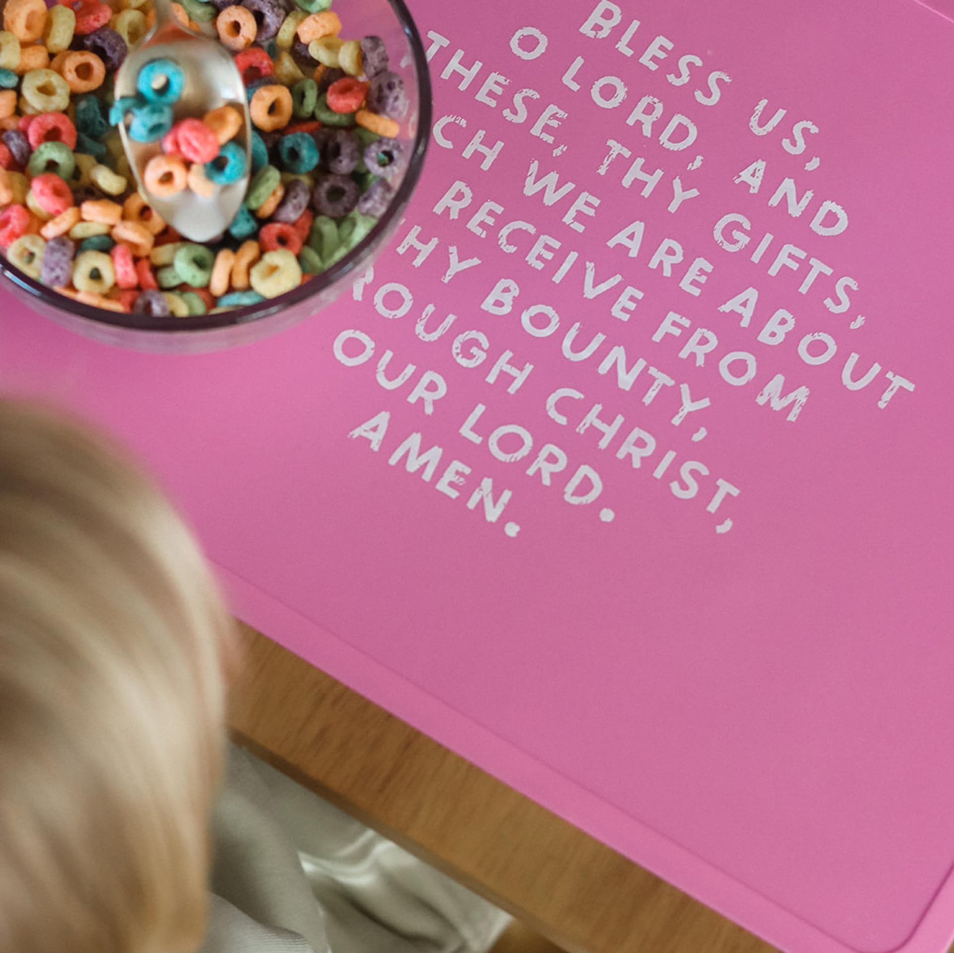 Be A Heart family dinner conversation starter placemat enhances meal blessing discussions.