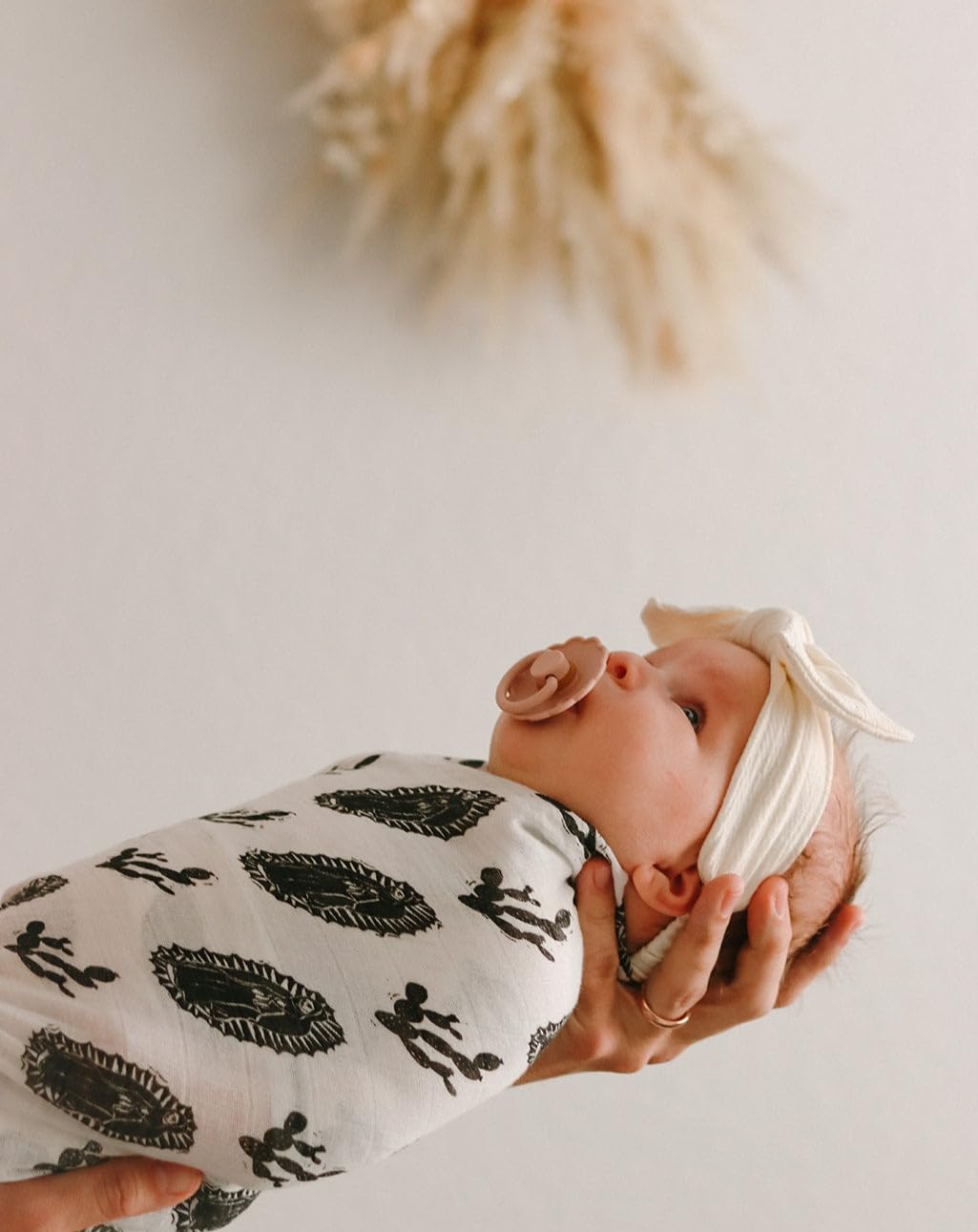 Be A Heart bamboo viscose swaddle closeup shows breathable, premium fabric