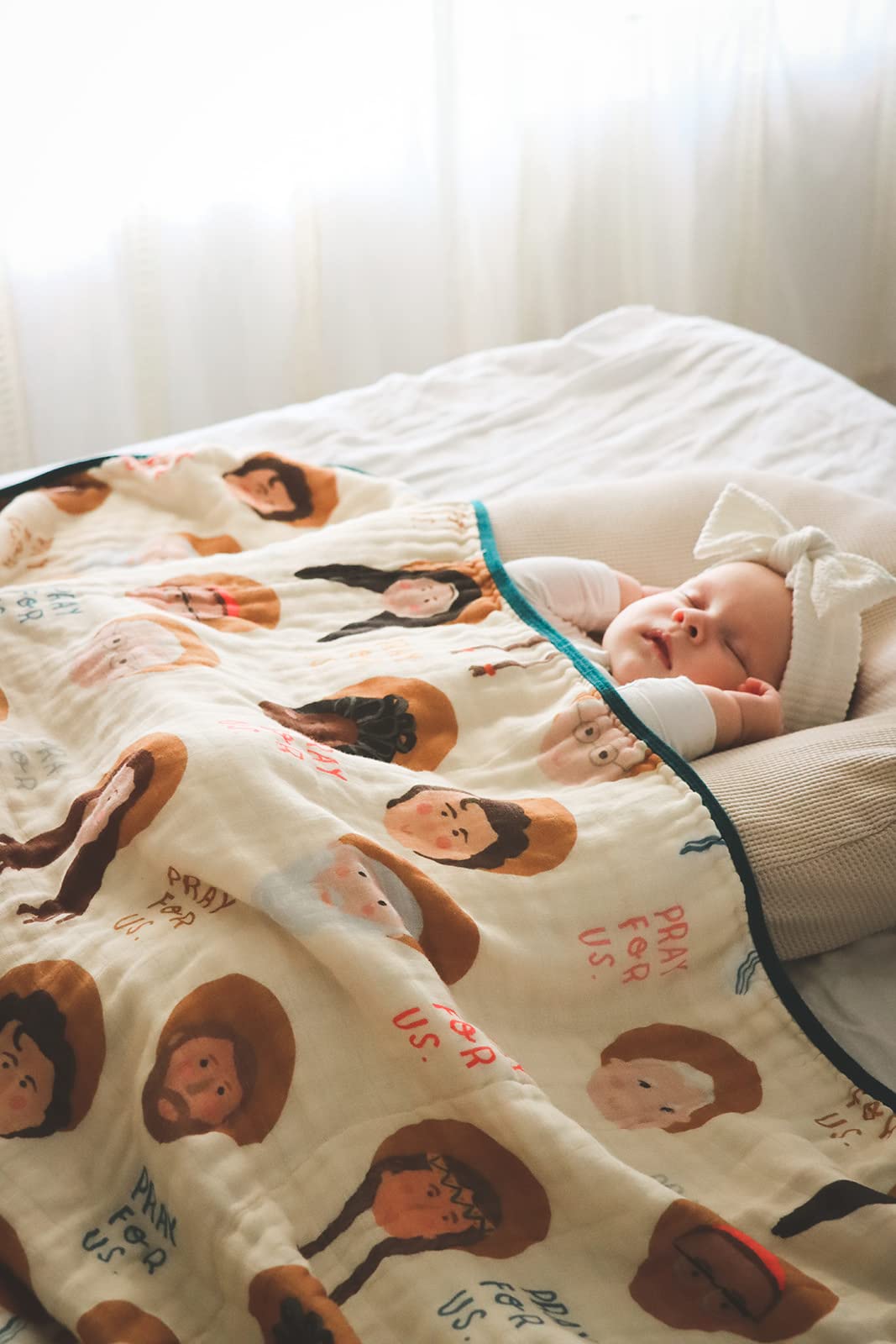 Be A Heart saints illustrations close-up highlighted in soft nursery decor