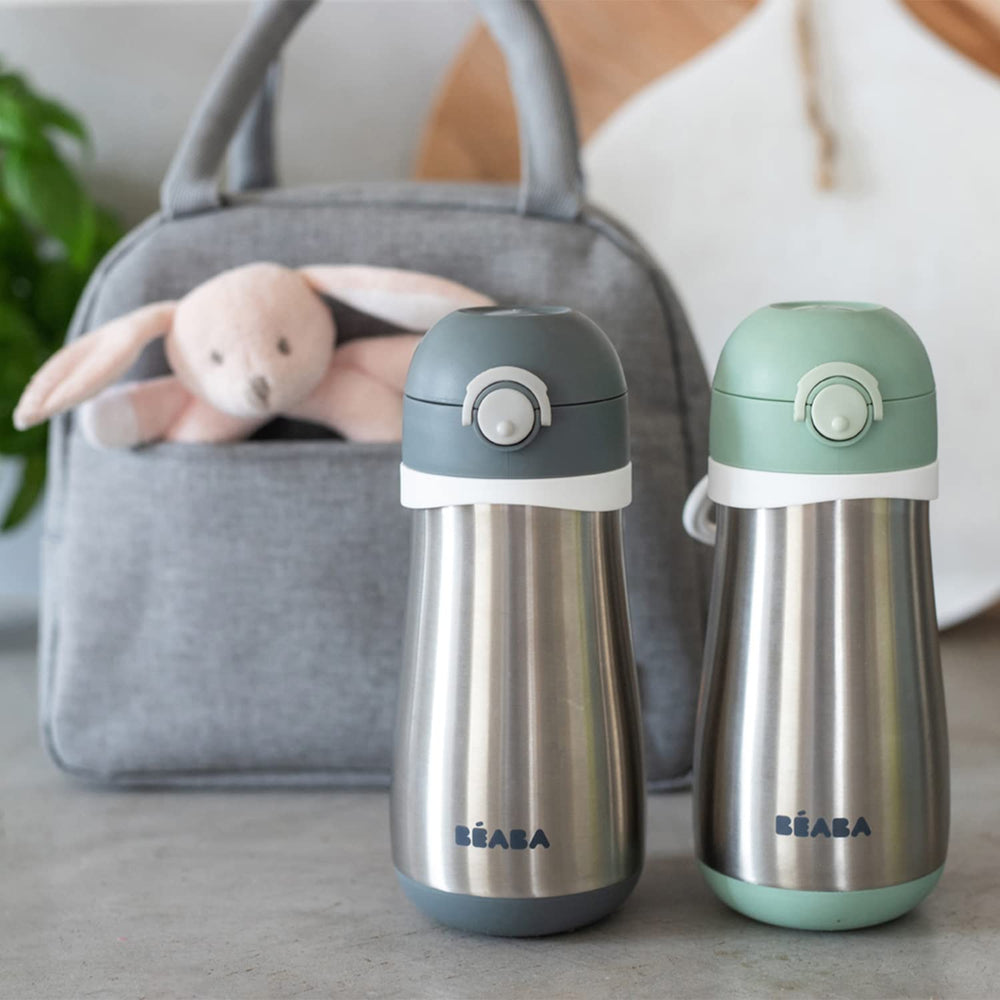 BEABA 350 ml bottle made of 316 stainless steel for durable daily use.