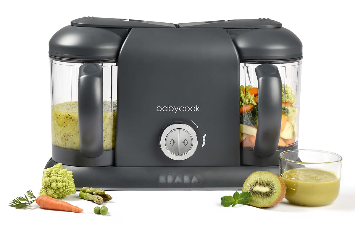 BEABA Babycook Duo front view showing compact all-in-one design for quick, convenient baby meals.