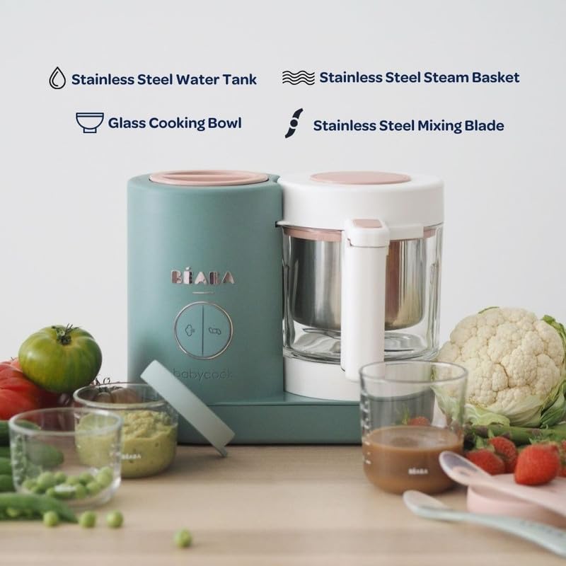 BEABA Babycook Neo 4-in-1 function showcases steam, blend, defrost, and reheat capabilities