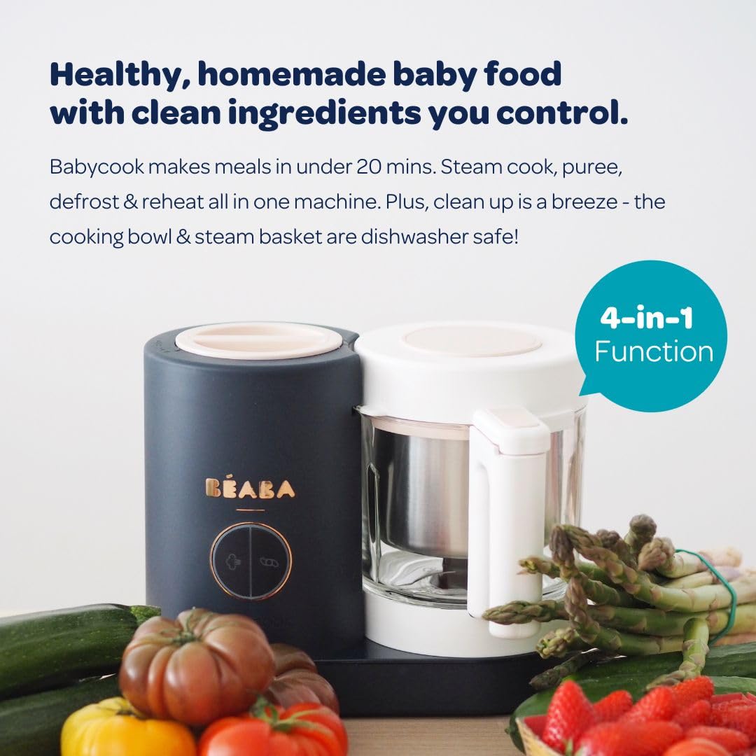 BEABA Babycook Neo auto-timer supports hands-free meal prep
