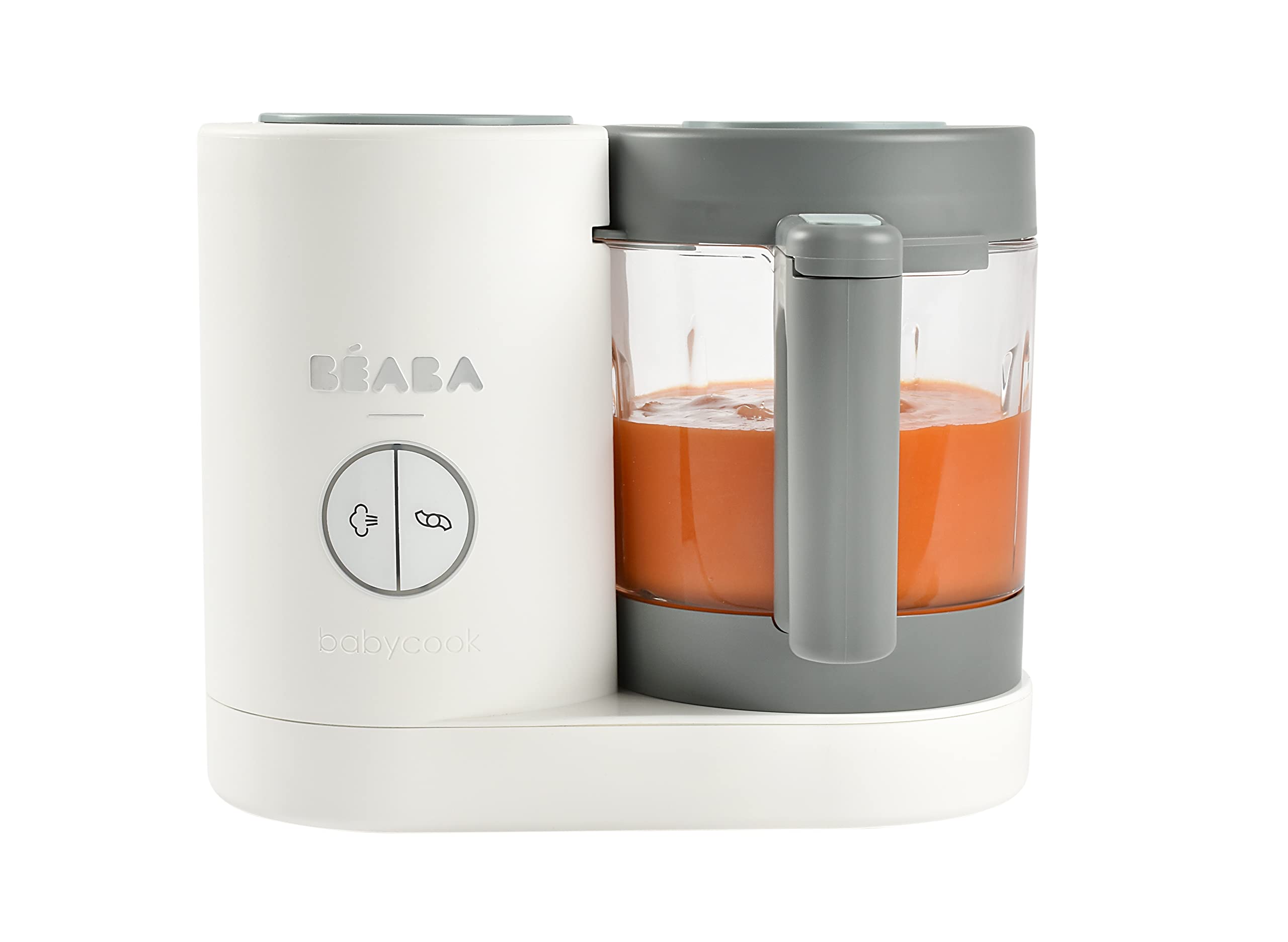 BEABA Babycook Neo glass bowl closeup highlighting non-toxic materials and easy cleaning