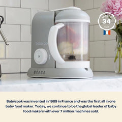Beaba Babycook Solo one-handed operation supports parent multitasking