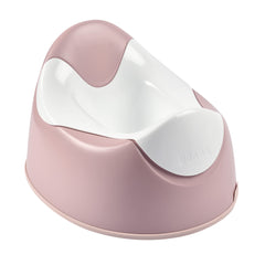 BEABA Ergonomic Training Potty rose front view shows a comfy contoured seat for toddlers.