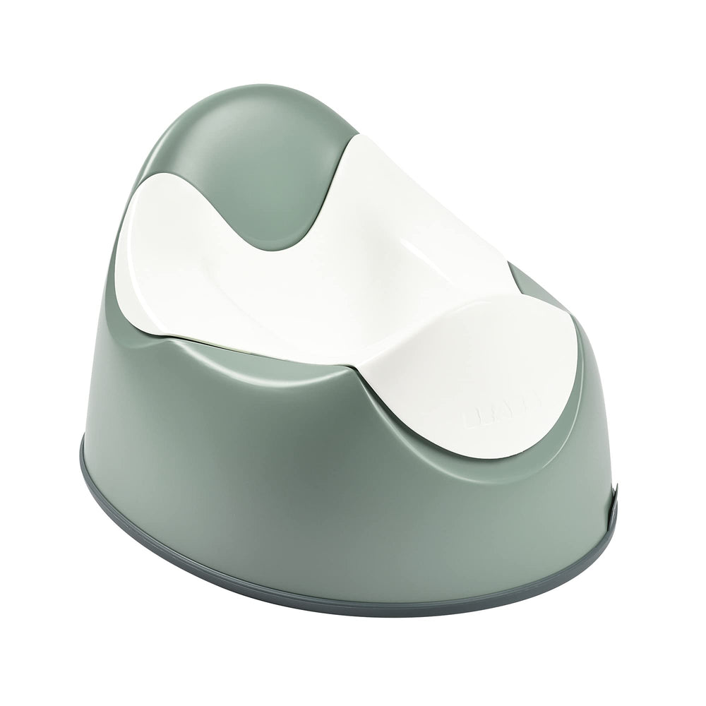 Beaba ergonomic training potty sage seat closeup showing a comfortable, contoured surface for toddlers.