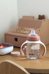 BEABA removable handles help babies grip and grow with the cup