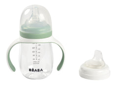 BEABA removable-handles-sage highlights easy grip for tiny hands during transitions.