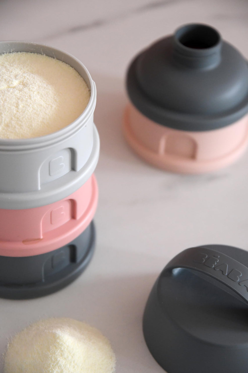 BEABA Rose formula and snack container dishwasher-safe design simplifies cleanup after meals