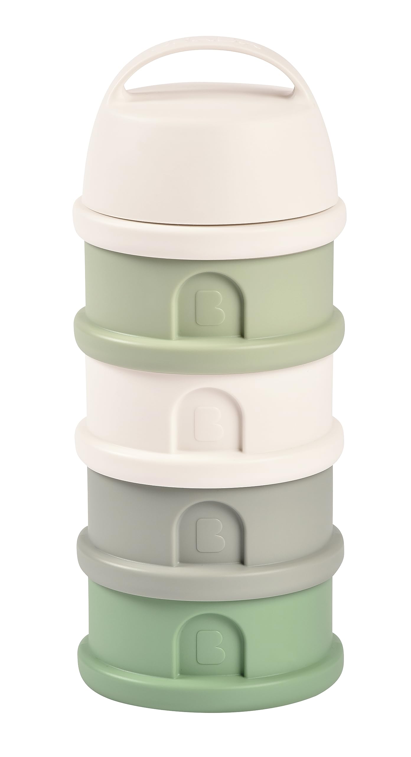 BEABA sage container with spout enabling easy pre-measured pours on the go