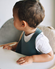 Beaba silicone baby bib charcoal easy to wipe clean or dishwasher safe