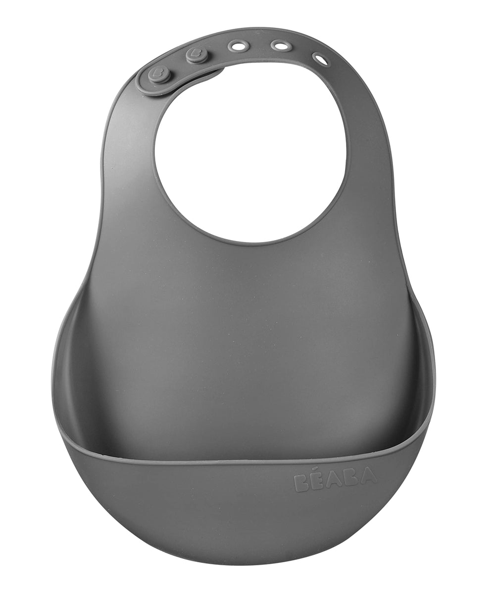 Beaba silicone baby bib charcoal soft silicone for gentle feeding comfort