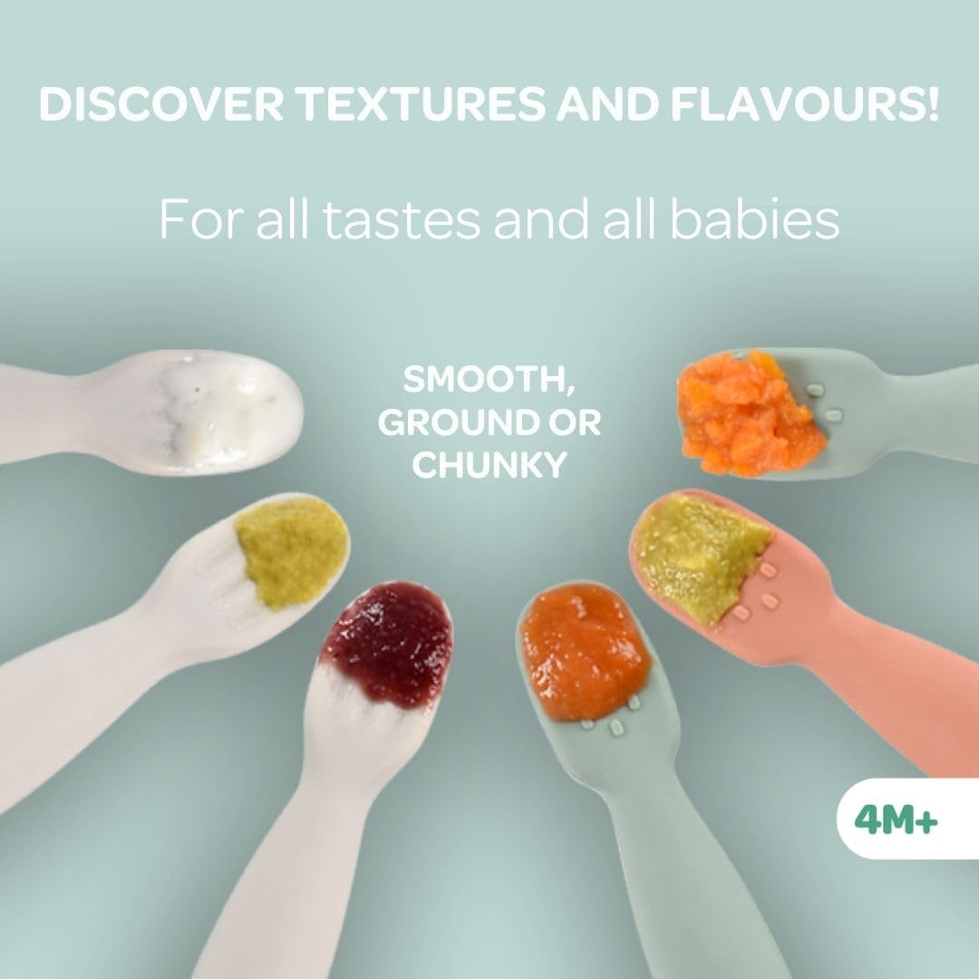 BEABA pre-spoons dishwasher-safe for easy cleanup after meals