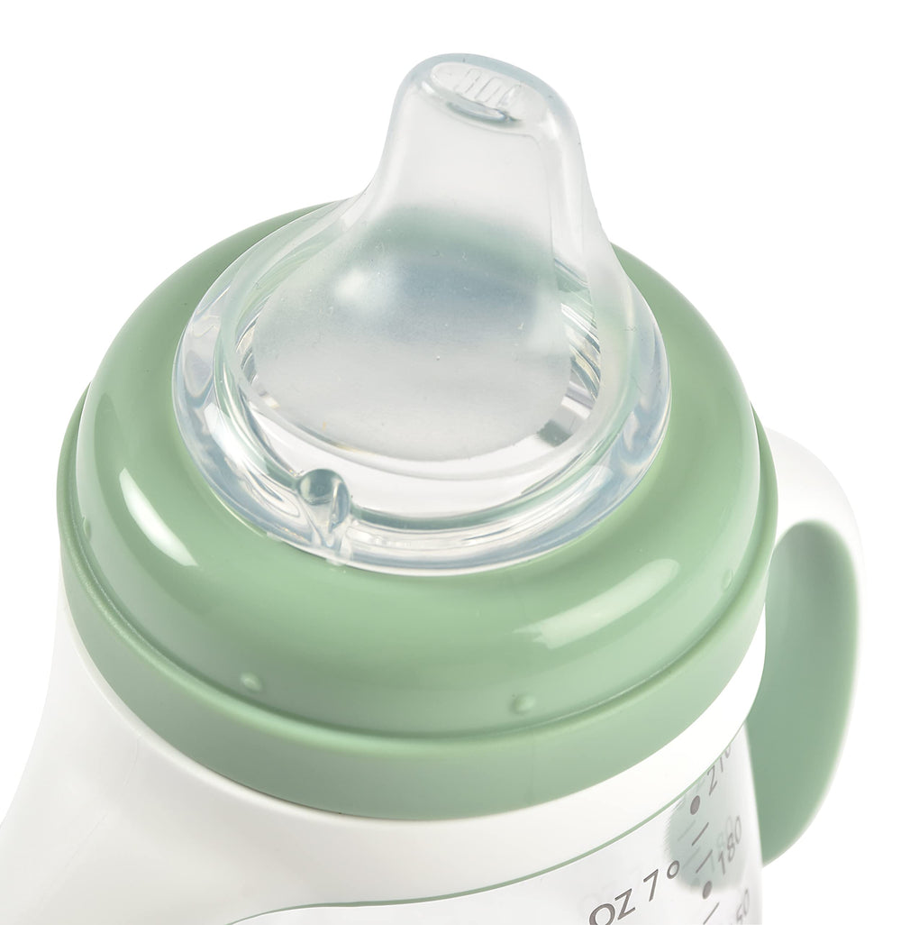 BEABA silicone-spout-sage shows gentle spout for beginner sips and practice.