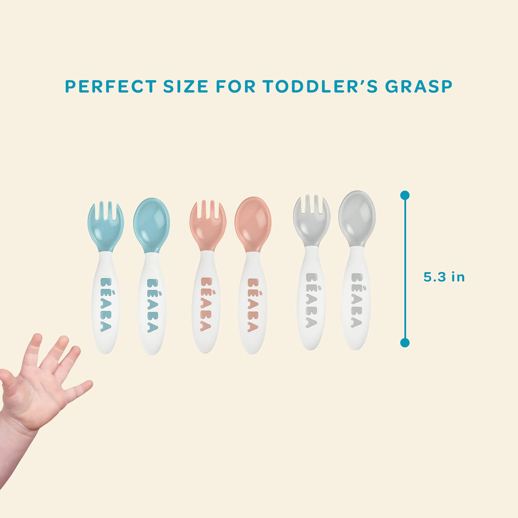 BEABA soft-tip-spoons protect baby gums during meals