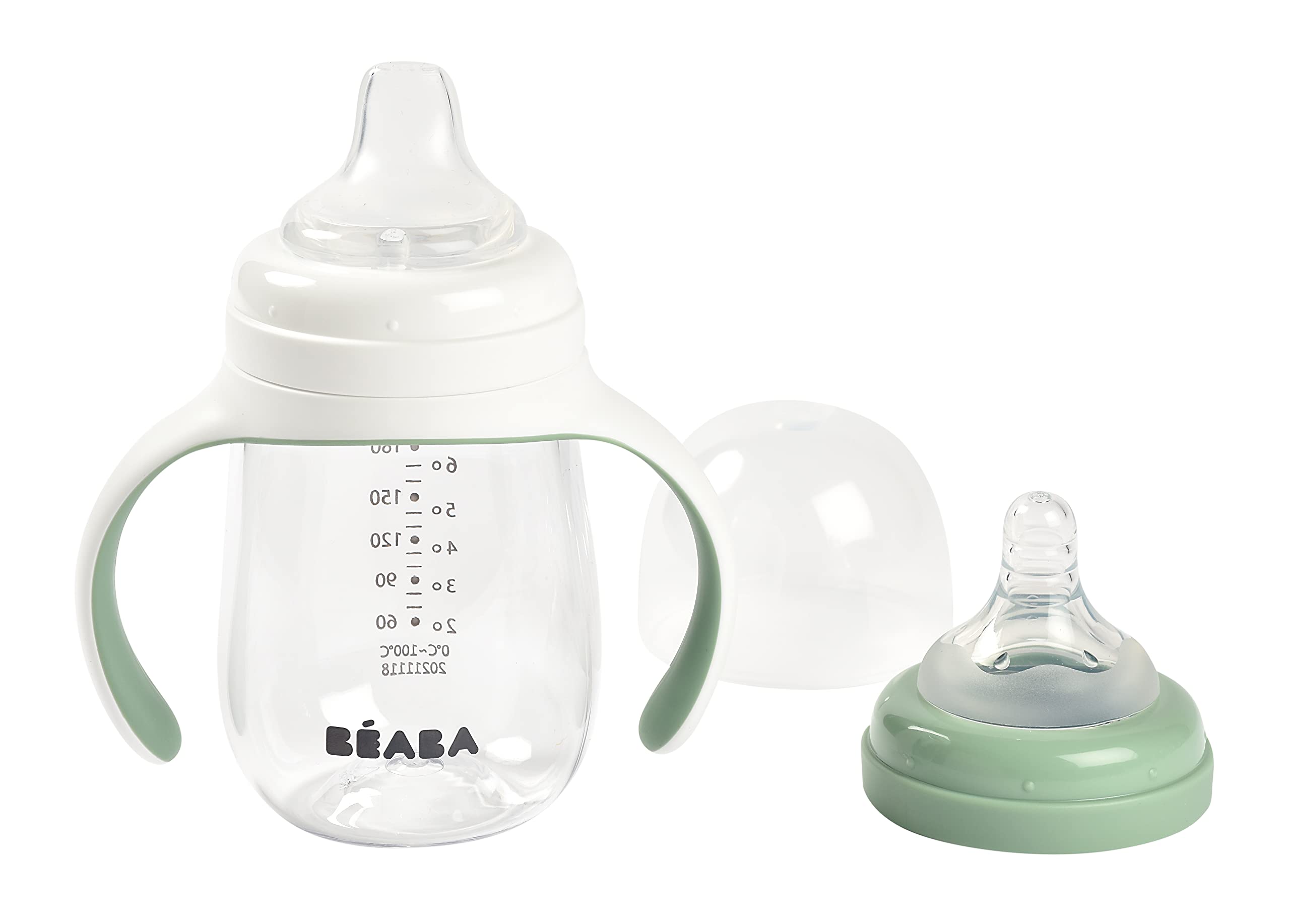 BEABA spill-proof lid close-up shows mess-free meals for busy parents.