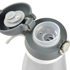 BEABA double-walled insulated bottle keeps drinks cold for hours.