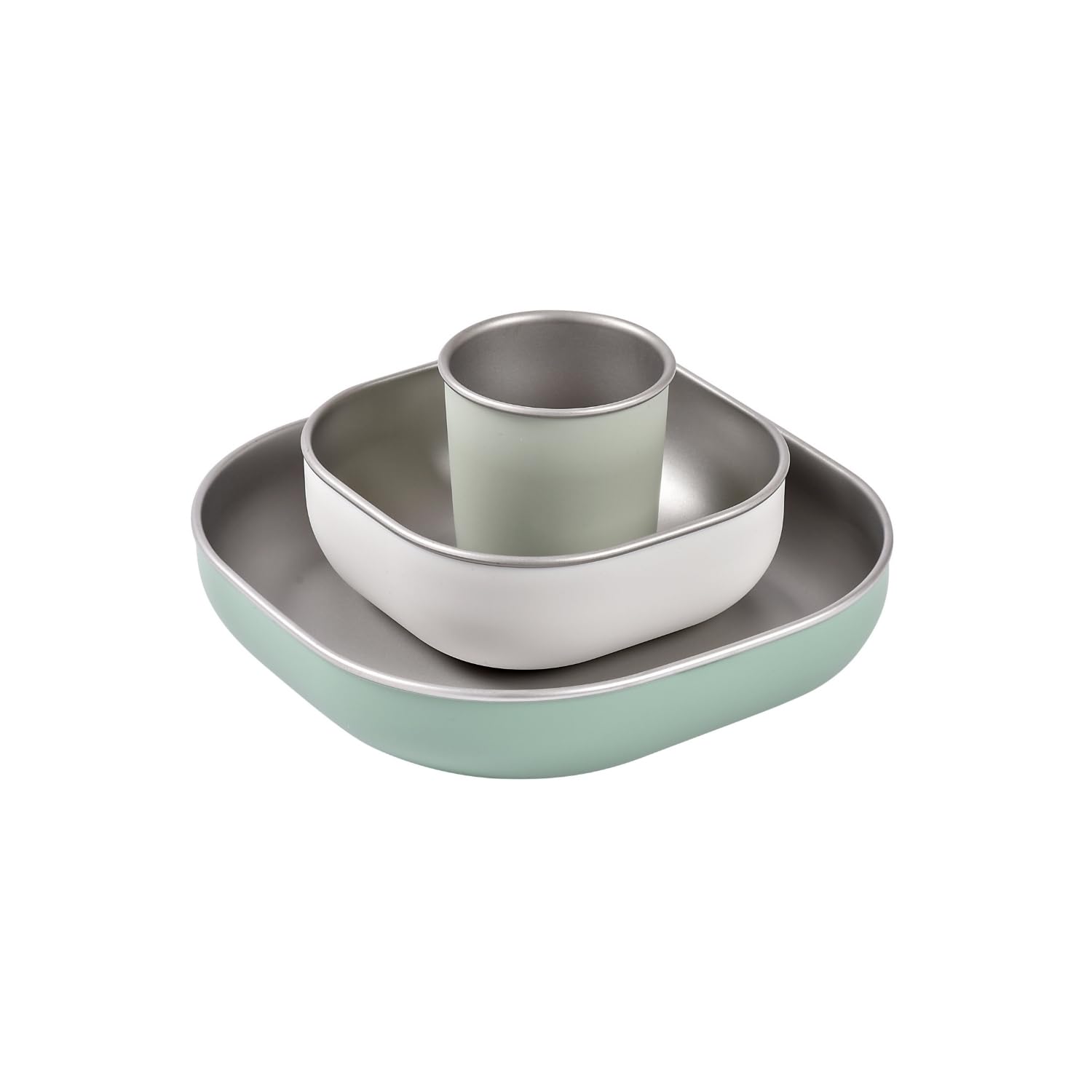 Beaba stainless-steel meal-set plate offers sturdy feeding foundation with easy cleanup.