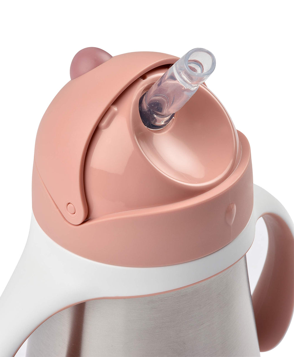 BEABA insulated stainless steel cup keeps drinks cold up to 10 hours for busy days