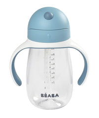 Beaba Straw Sippy Cup Rain with attached handles for toddler-friendly grip
