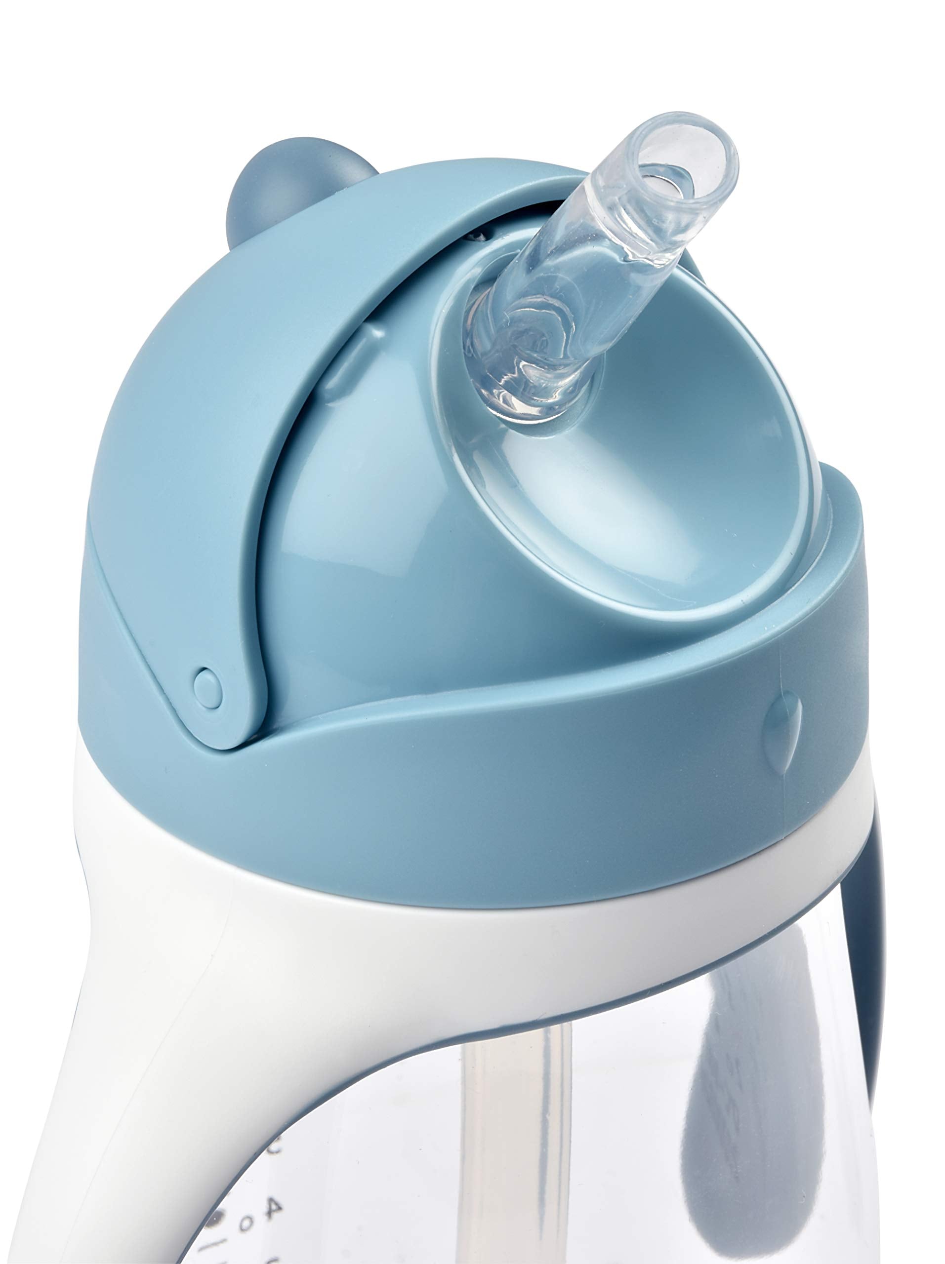 Beaba Straw Sippy Cup Rain lid open demonstrates spill-ready on-the-go use