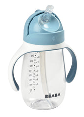 Beaba Straw Sippy Cup Rain side view shows easy-grip design for confident toddler sipping
