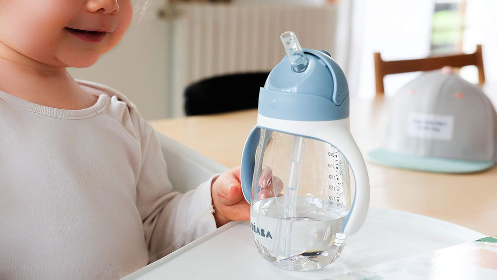 Beaba Straw Sippy Cup Rain silicone straw for safe, flexible sipping
