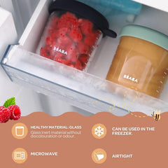 Béaba Sunrise jar with ml/oz graduations for precise portions