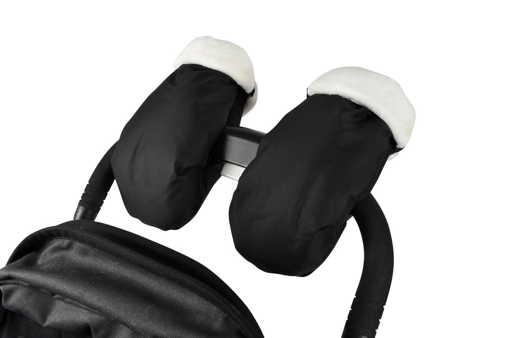 Béaba waterproof fleece-lined stroller gloves front view showing warm protection