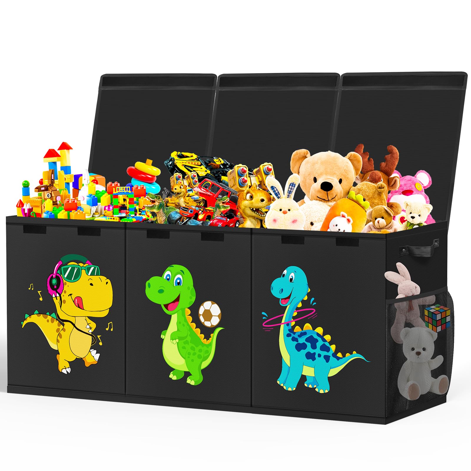 Beadsky extra large toy box front view showcases spacious storage for toys and clothing.