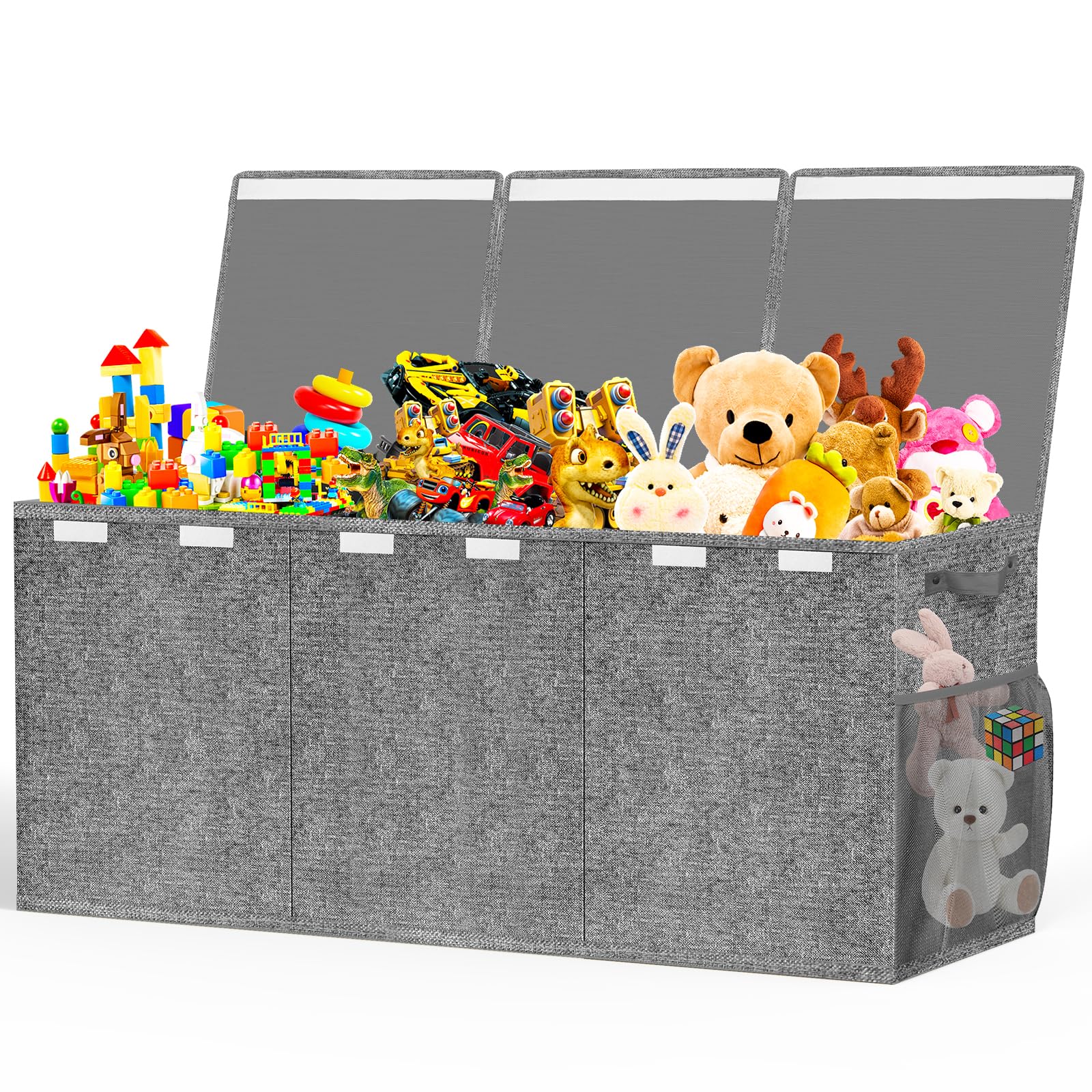 Beadsky extra large toy box with lid open for easy toy sorting and quick cleanup.