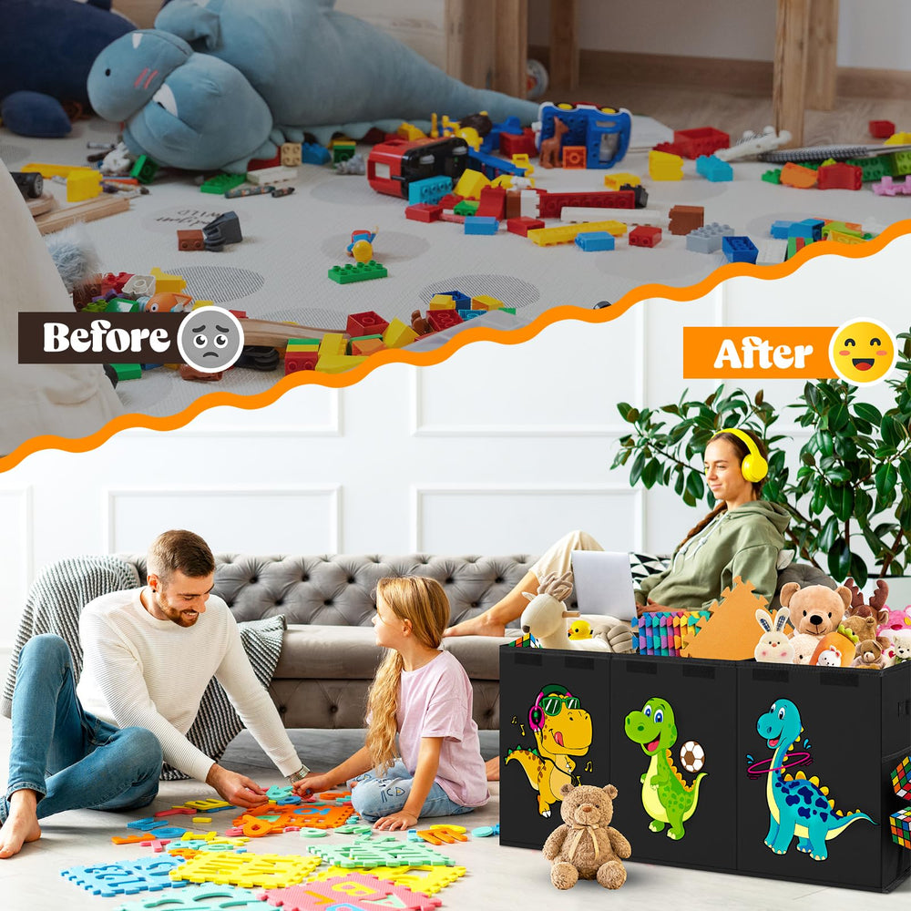 Beadsky toy box child-friendly soft edges and lightweight lid promote independent cleanups.