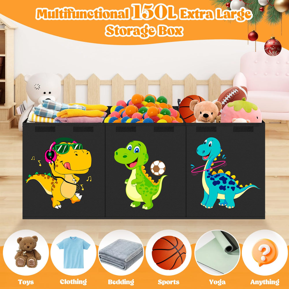 Beadsky toy box detachable divider allows flexible organization of toys and blankets.