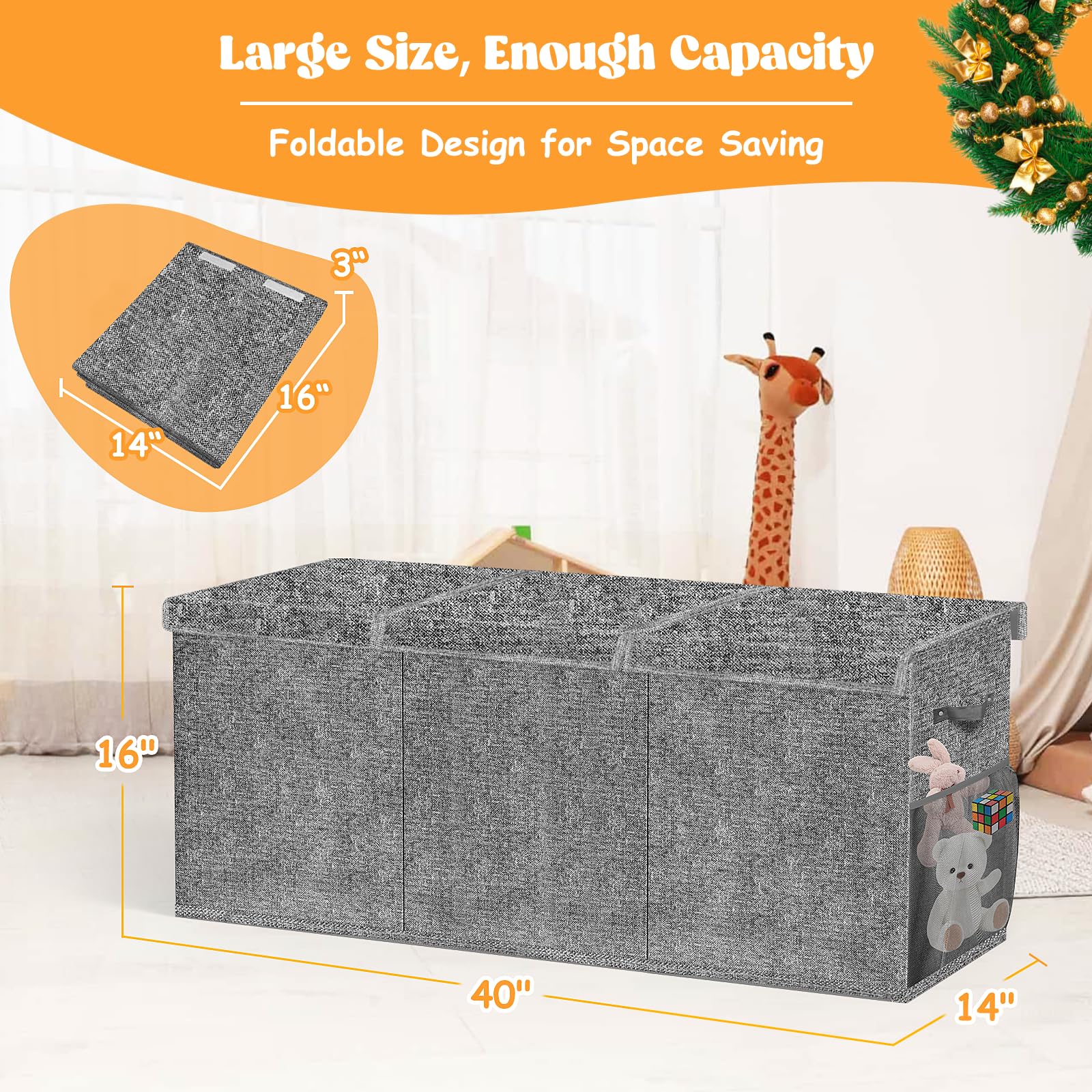 Beadsky toy box offers over 150 liters of capacity for clutter-free play areas.
