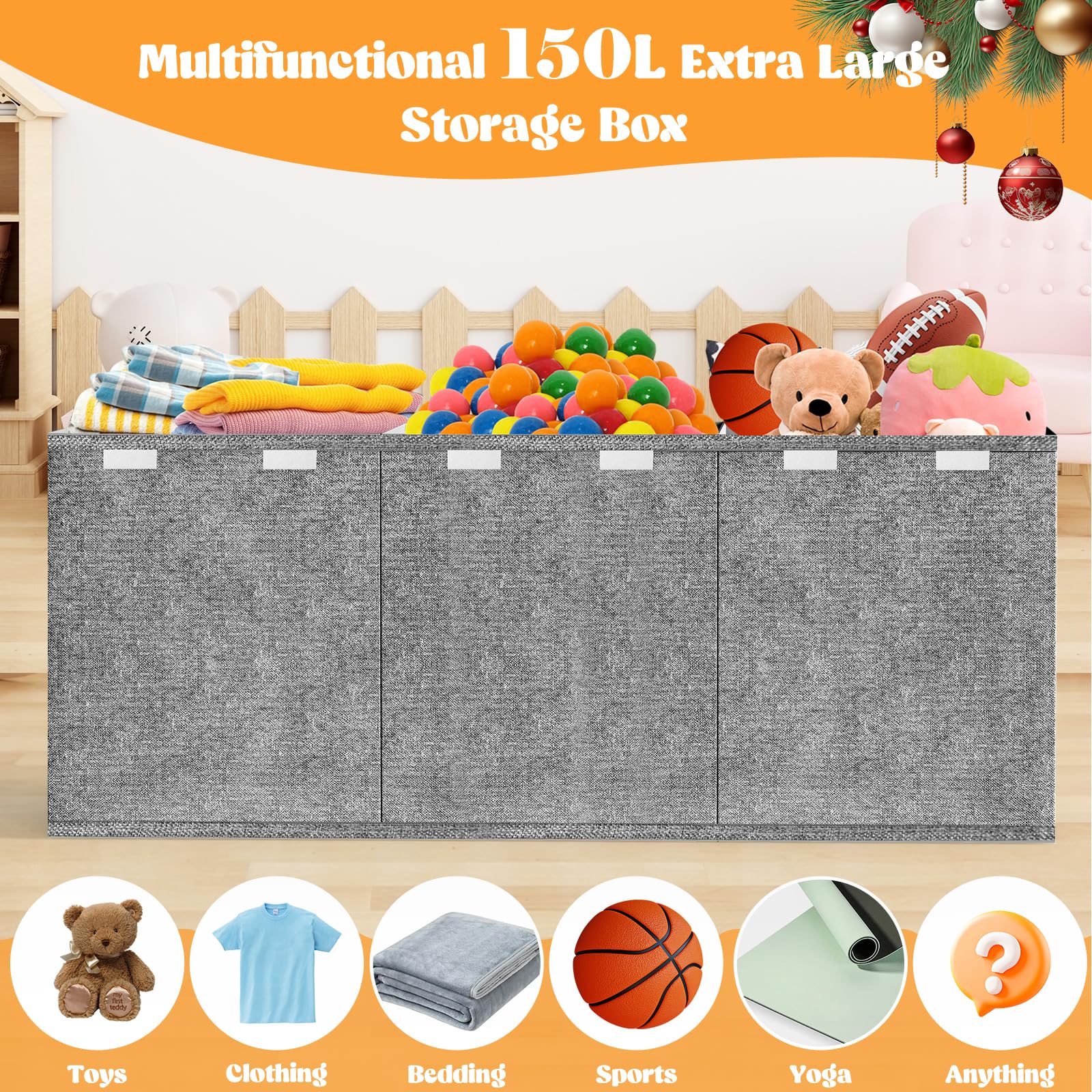 Beadsky toy box sturdy nonwoven fabric resists daily kid-level wear for long-lasting use.