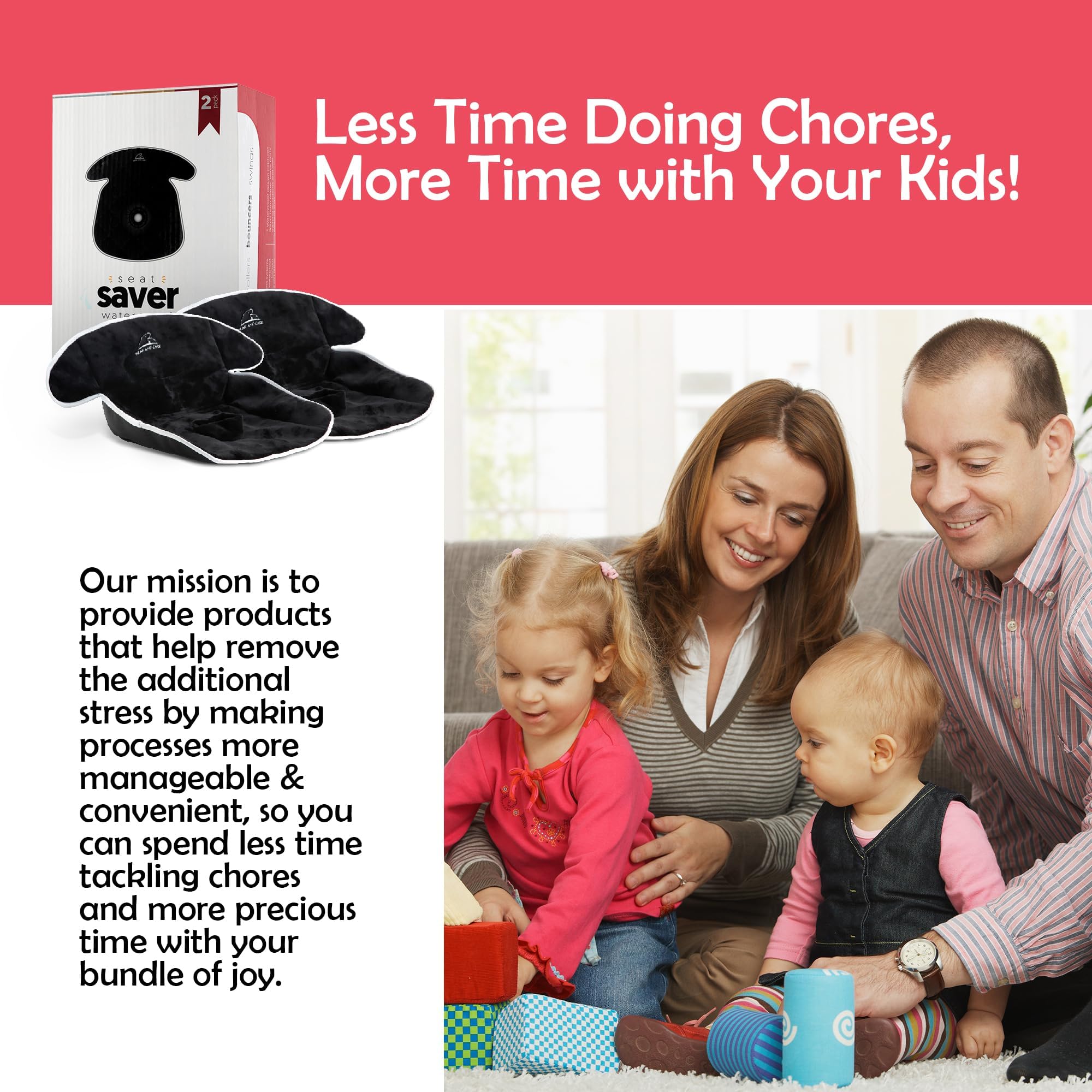 Bear and Care black-and-white design pad, gender-neutral style for boys or girls.