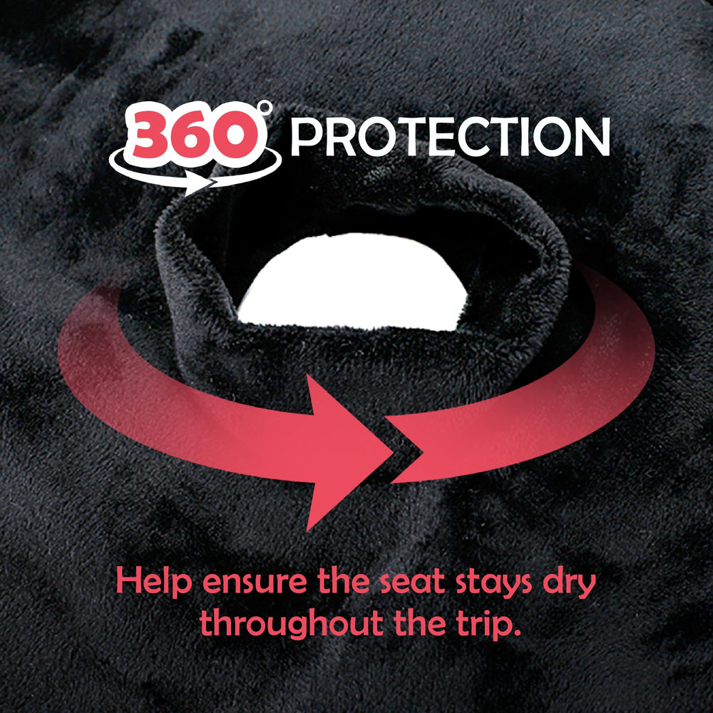 Bear and Care car seat pad protector provides waterproof coverage for spills.